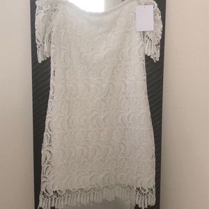 WAYF off the shoulder lace dress